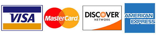 Visa, MasterCard, Discover, American Express